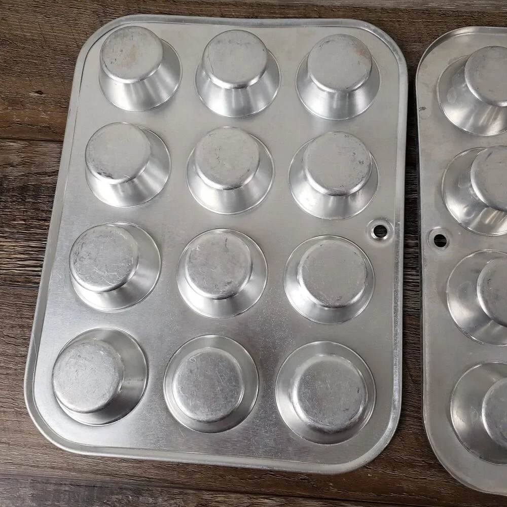 Comet 12 Cup Aluminum Mini Muffin Tin Pan Cupcake Tassies Tarts VTG Bake